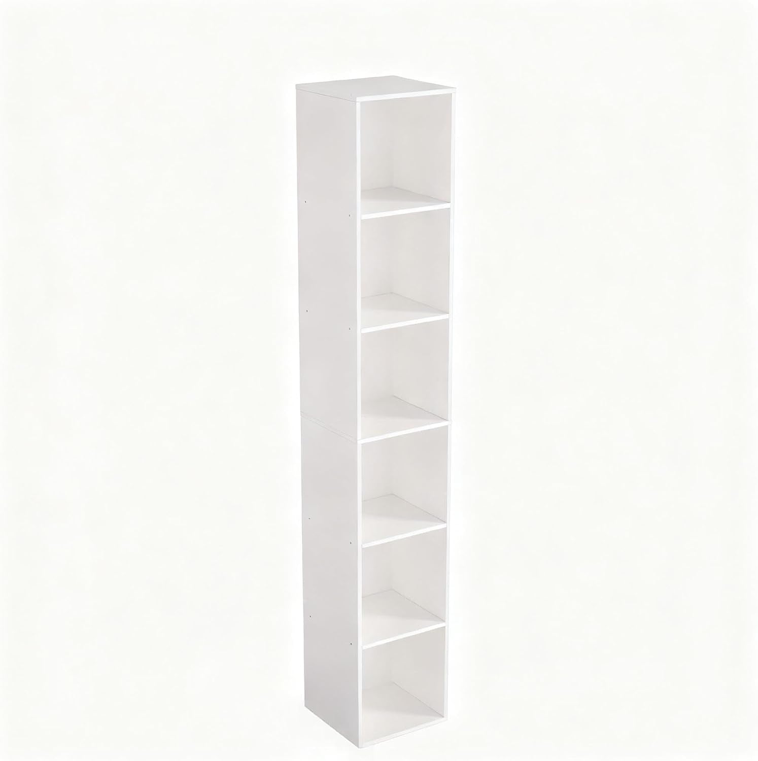 White Cube Shelf, 5 and 6 Cube Storage Organizer, 5 and 6-Tier Freestanding Low Bookshelf, Modern Cube Shelf 
