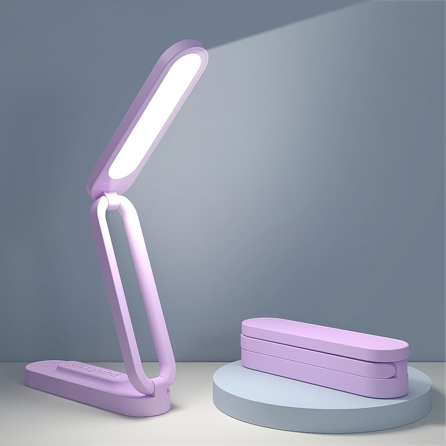 LED Desk Lamp for Office Home & Battery Operated Lamp Rechargeable Lamp Foldable & Portable Light, LED Desk Light Strip, 3 Brightness Dimmable Small Desk Lamp Wireless Reading Lamp (White)