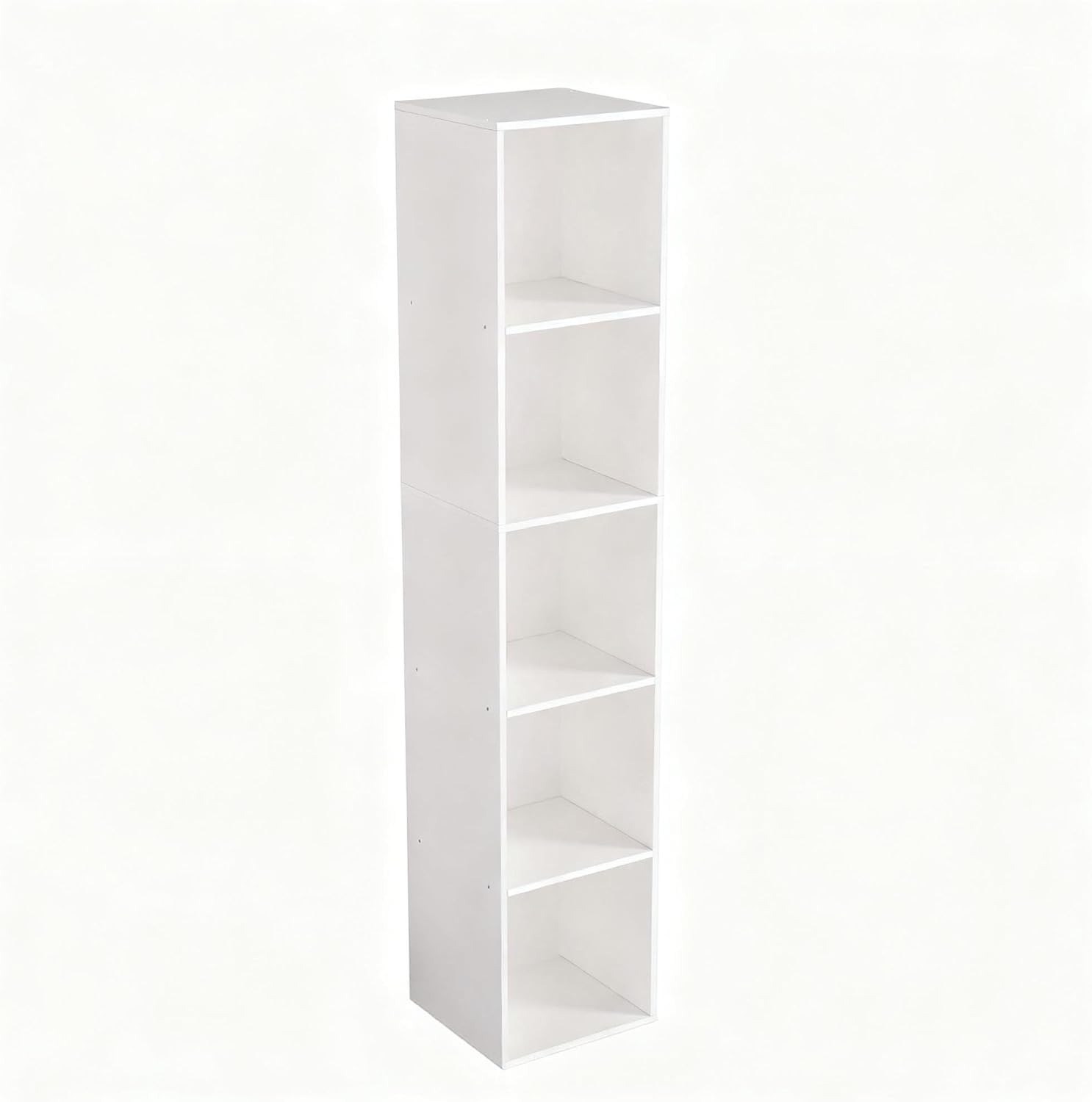 White Cube Shelf, 5 and 6 Cube Storage Organizer, 5 and 6-Tier Freestanding Low Bookshelf, Modern Cube Shelf 