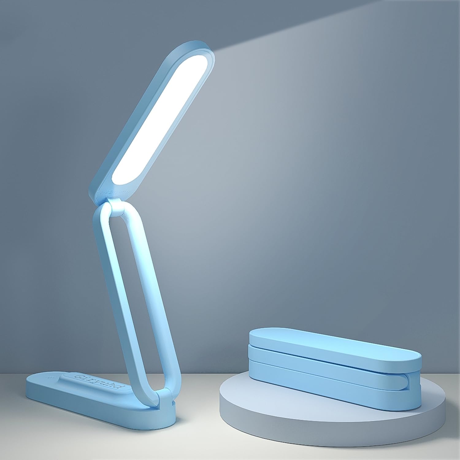 LED Desk Lamp for Office Home & Battery Operated Lamp Rechargeable Lamp Foldable & Portable Light, LED Desk Light Strip, 3 Brightness Dimmable Small Desk Lamp Wireless Reading Lamp (White)