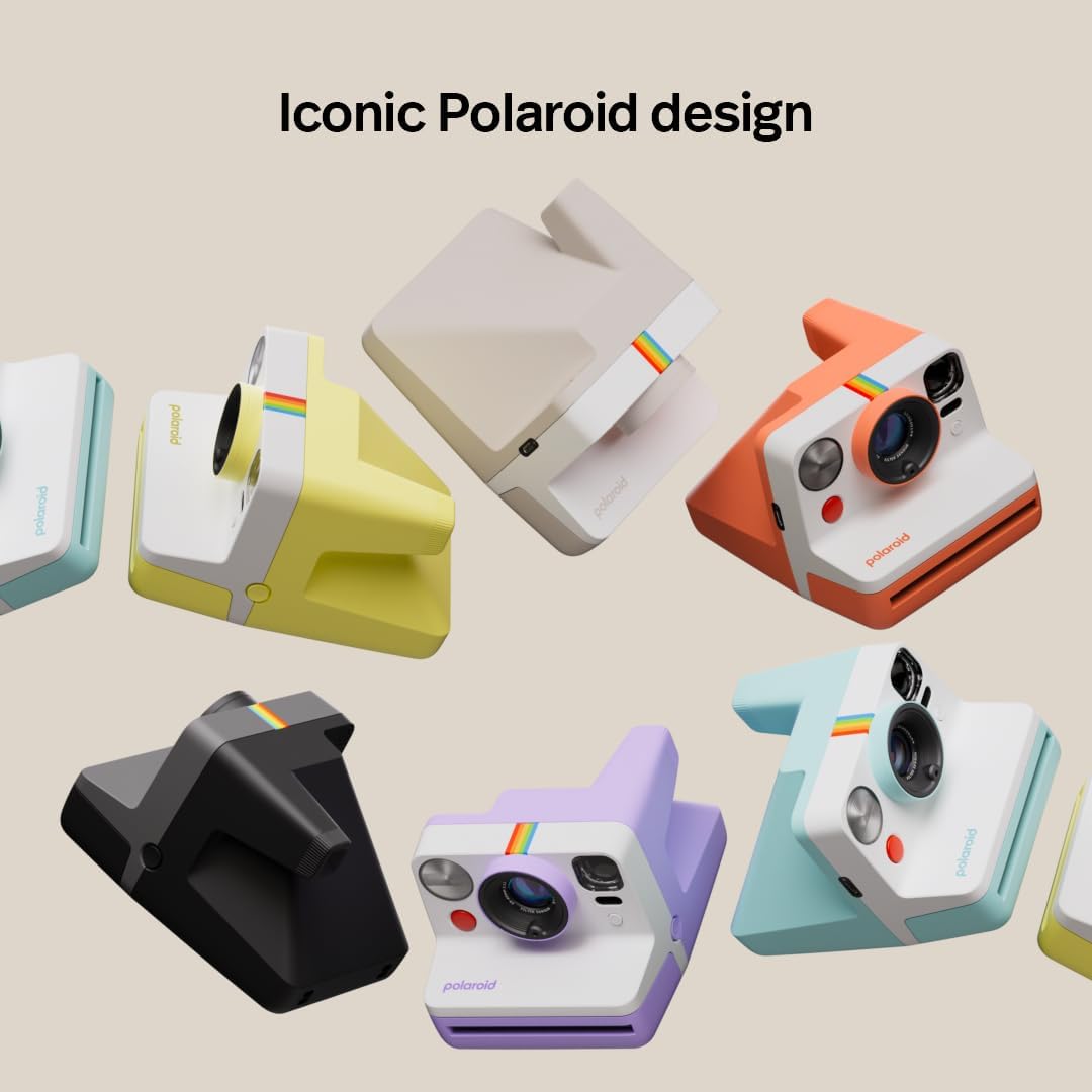 Now 3Rd Generation I-Type Instant Camera + Film Bundle - Now Black Camera + 16 Color Photos (6560)