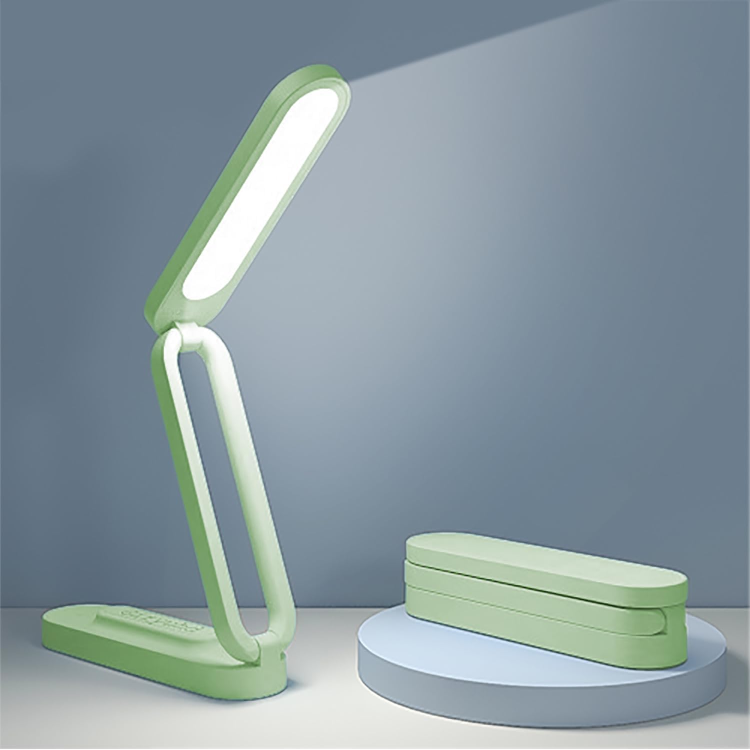 LED Desk Lamp for Office Home & Battery Operated Lamp Rechargeable Lamp Foldable & Portable Light, LED Desk Light Strip, 3 Brightness Dimmable Small Desk Lamp Wireless Reading Lamp (White)