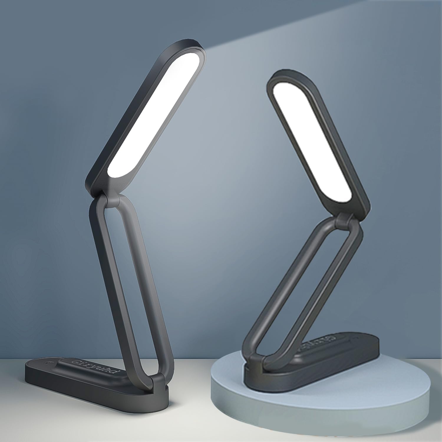 LED Desk Lamp for Office Home & Battery Operated Lamp Rechargeable Lamp Foldable & Portable Light, LED Desk Light Strip, 3 Brightness Dimmable Small Desk Lamp Wireless Reading Lamp (White)