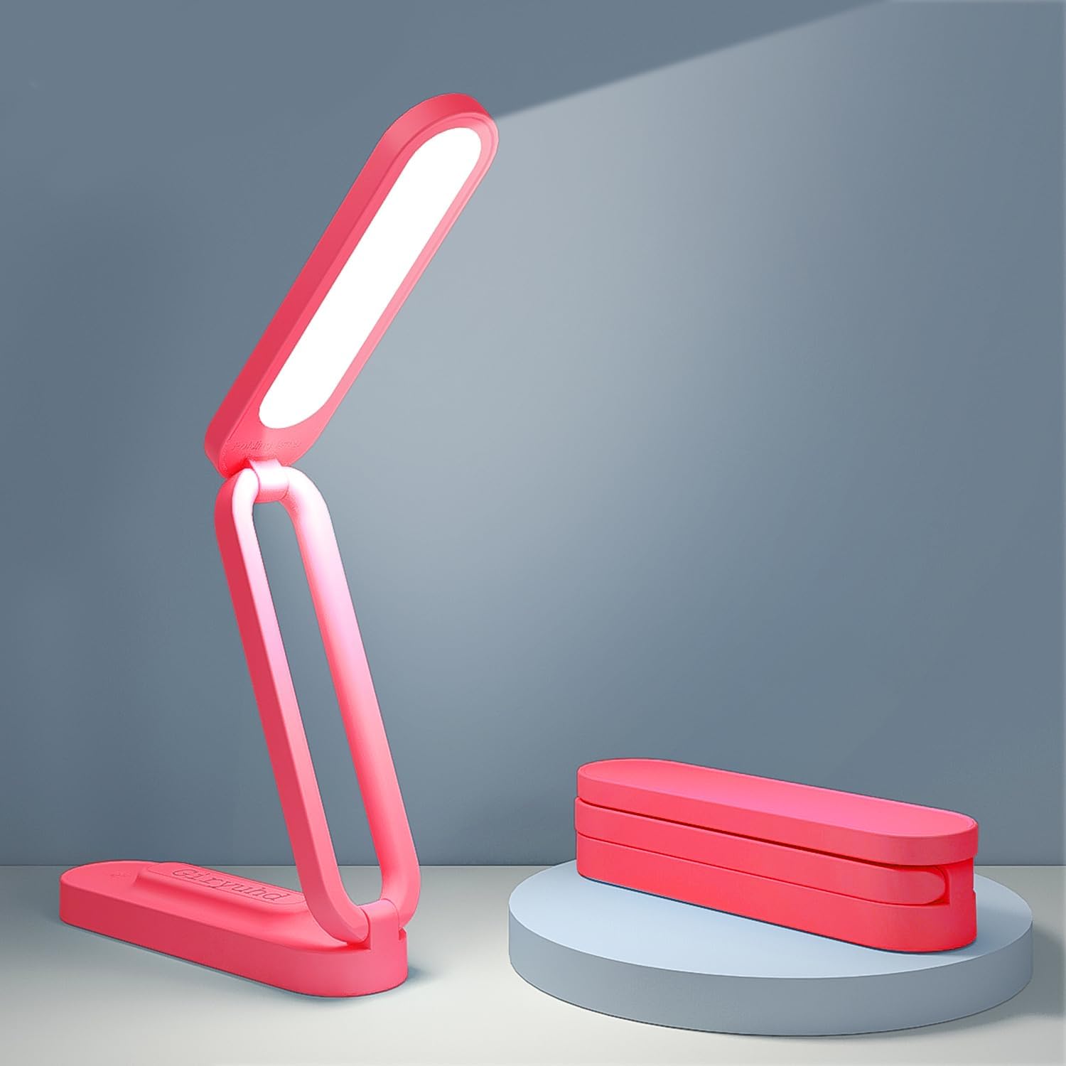 LED Desk Lamp for Office Home & Battery Operated Lamp Rechargeable Lamp Foldable & Portable Light, LED Desk Light Strip, 3 Brightness Dimmable Small Desk Lamp Wireless Reading Lamp (White)