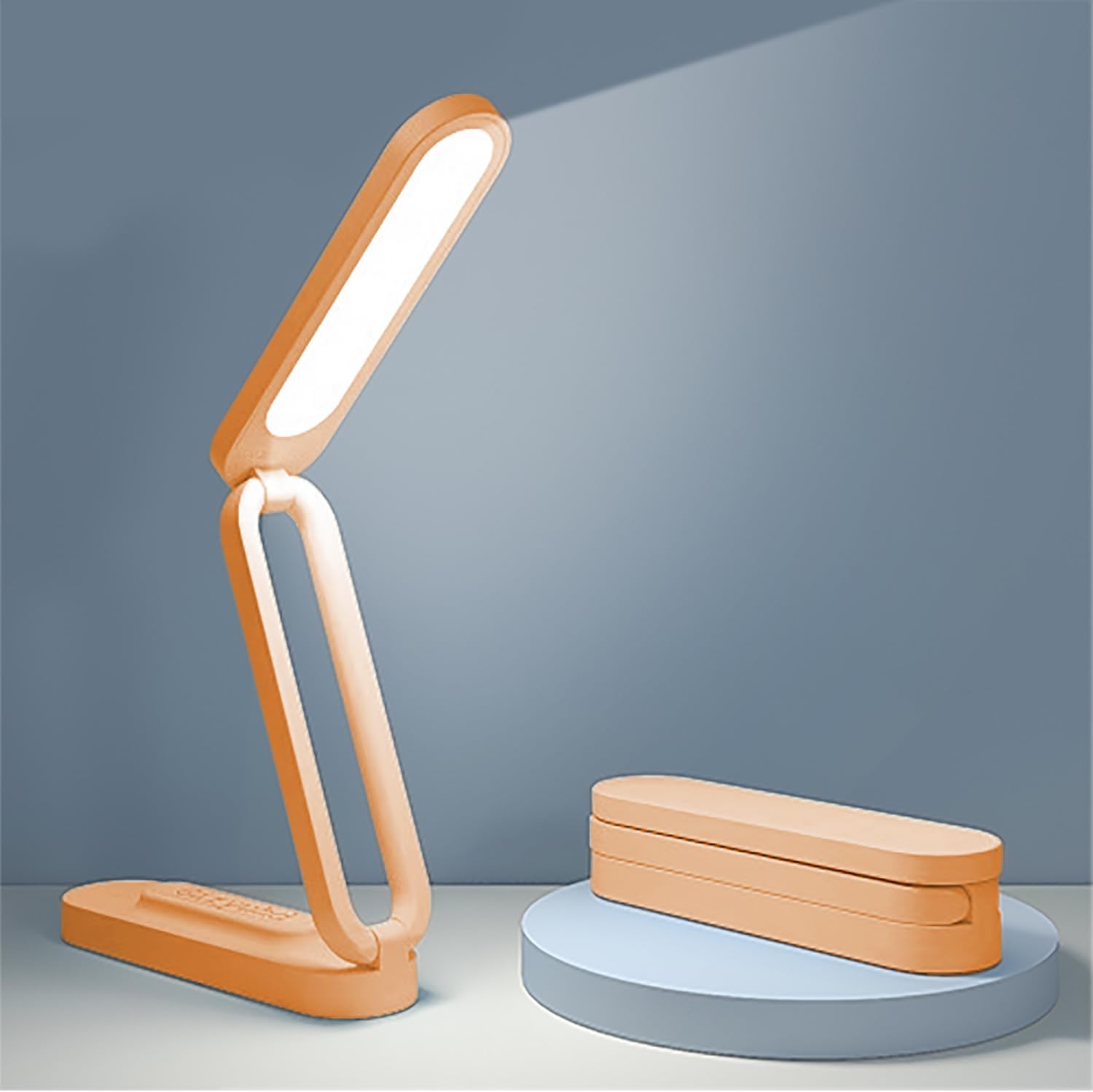 LED Desk Lamp for Office Home & Battery Operated Lamp Rechargeable Lamp Foldable & Portable Light, LED Desk Light Strip, 3 Brightness Dimmable Small Desk Lamp Wireless Reading Lamp (White)