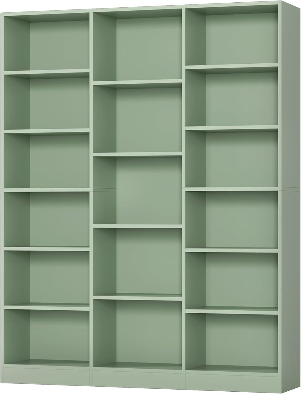 Triple Wide Bookshelf, Large Bookshelf with 17 Display Shelves | 74'' Tall Bookcases and Bookshelves, 58.7'' Extra Wide Book Shelves, 5/6 Tier Shelves for Living Room, Office, Library, Green