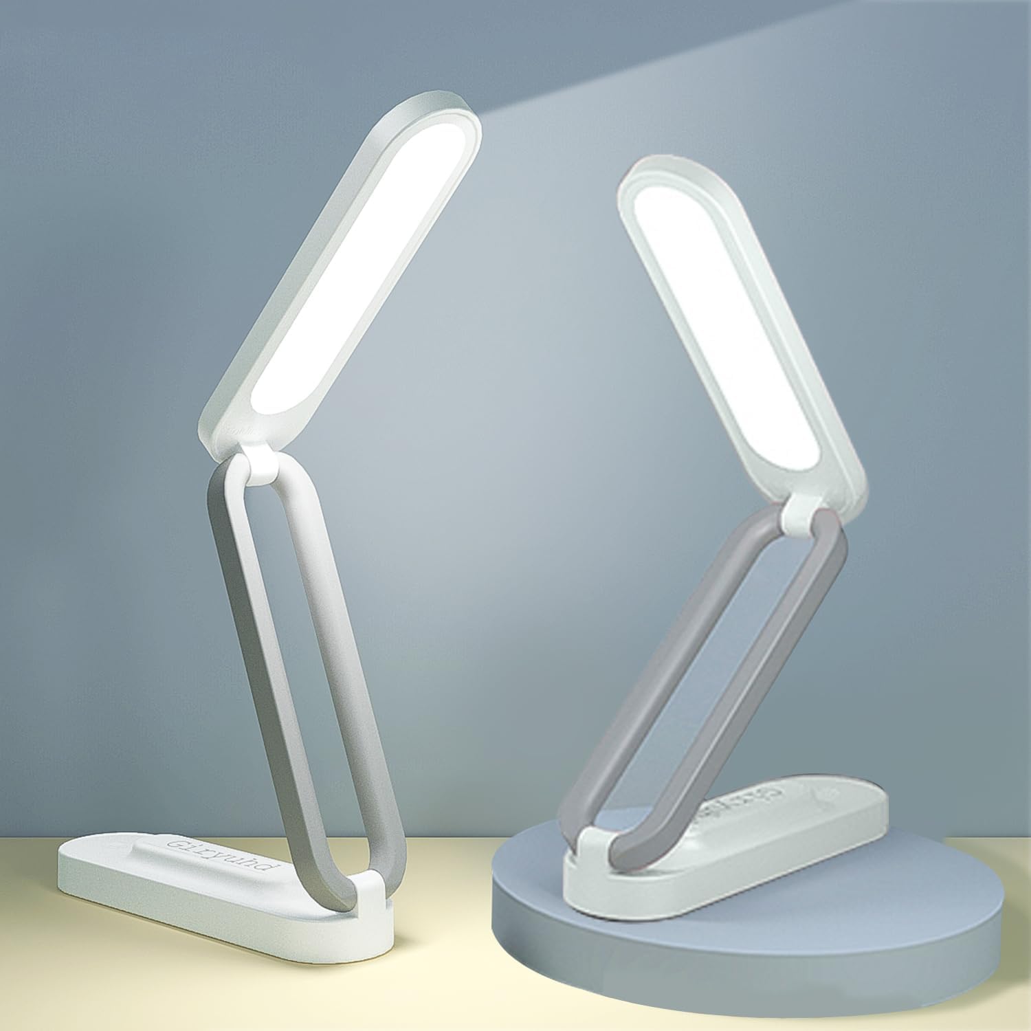 LED Desk Lamp for Office Home & Battery Operated Lamp Rechargeable Lamp Foldable & Portable Light, LED Desk Light Strip, 3 Brightness Dimmable Small Desk Lamp Wireless Reading Lamp (White)