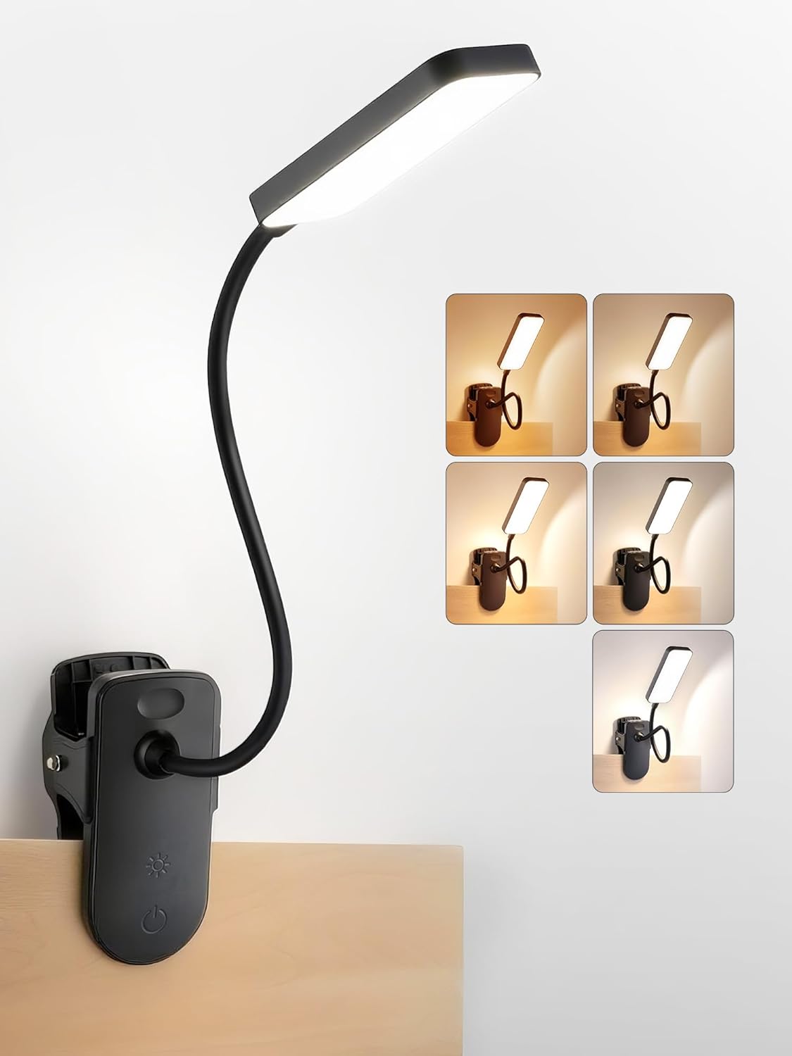 Pink Desk Lamp for Dorm Lamp, 9 Brightness+5 Color Clip on Light, Cute Lamp | 4000Mah Battery Rechargeable, Small Pink Lamp for Girls/Kids, Cordless Clip on Reading Light for Bed/Headboard/Bedside Table