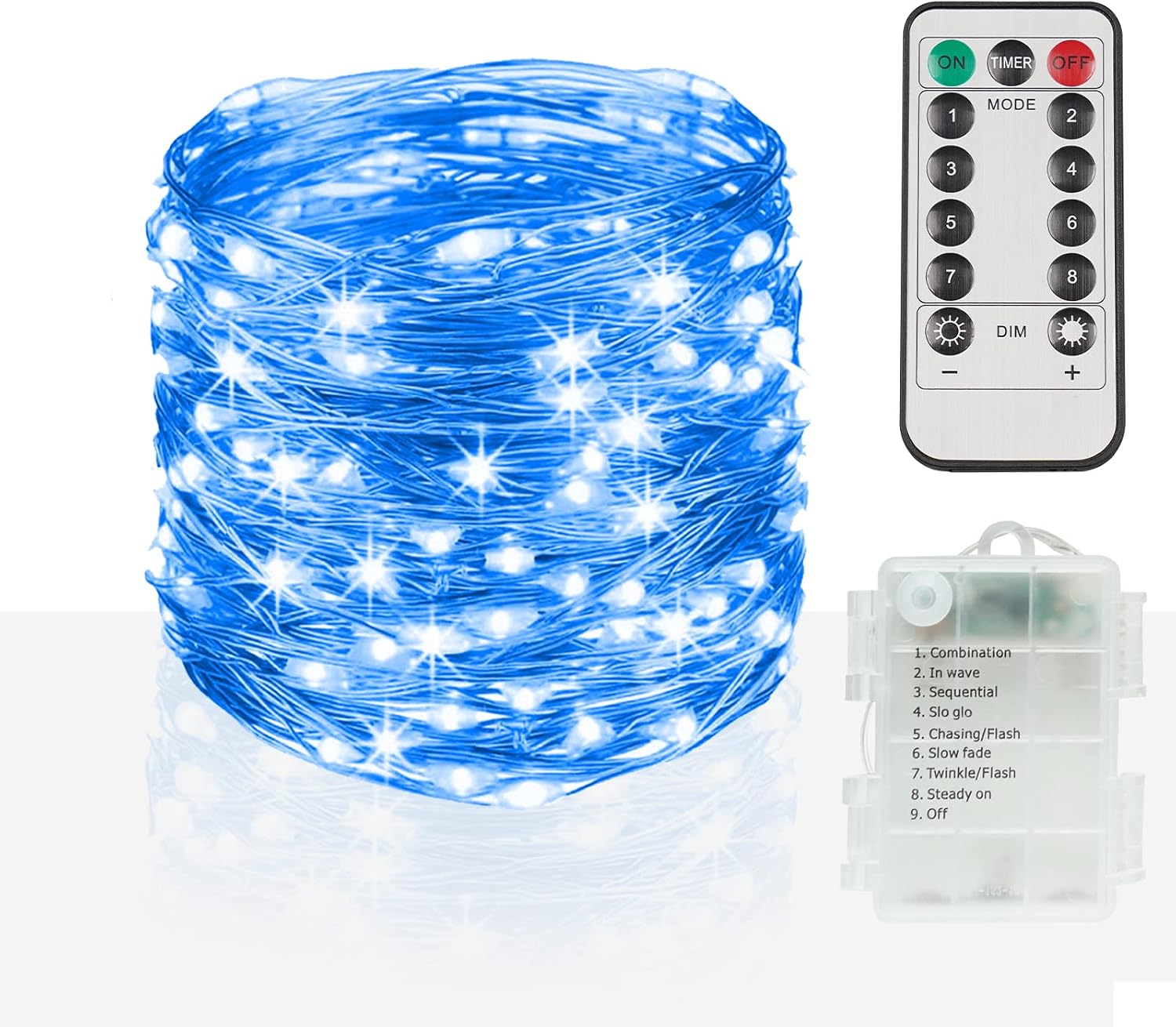 Fairy Lights | 33ft 100 LED. INDOOR/OUTDOOR Use. Includes remote