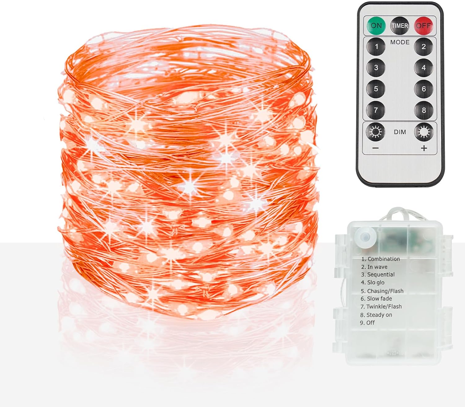 Fairy Lights | 33ft 100 LED. INDOOR/OUTDOOR Use. Includes remote