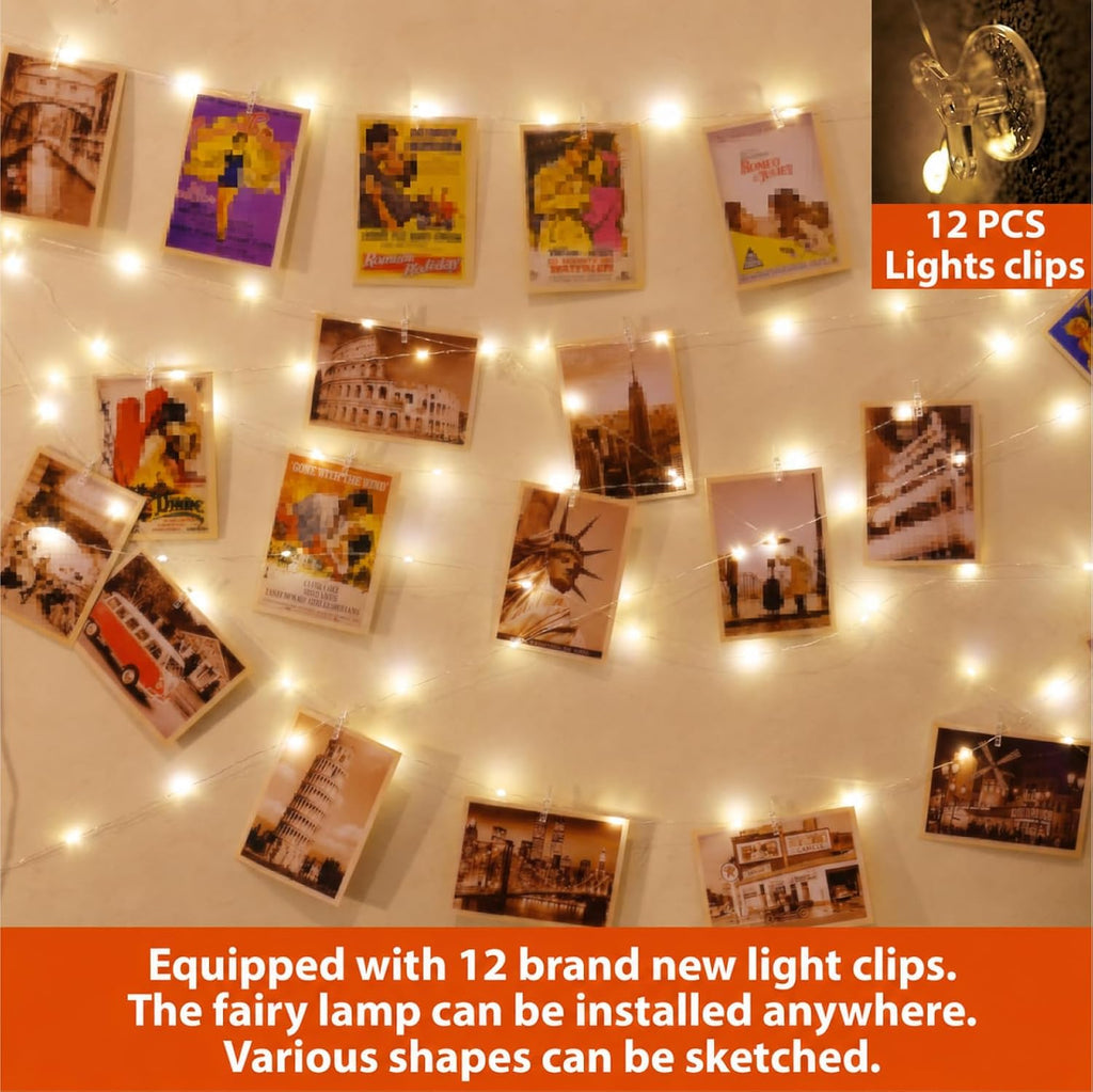 2pcs WOODEN Hanging Photo Display with LED lights