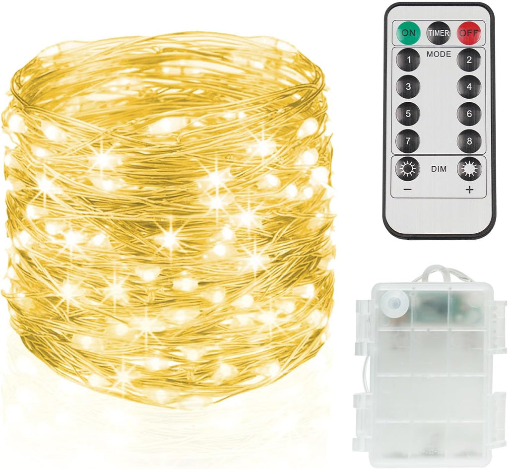 Fairy Lights | 33ft 100 LED. INDOOR/OUTDOOR Use. Includes remote