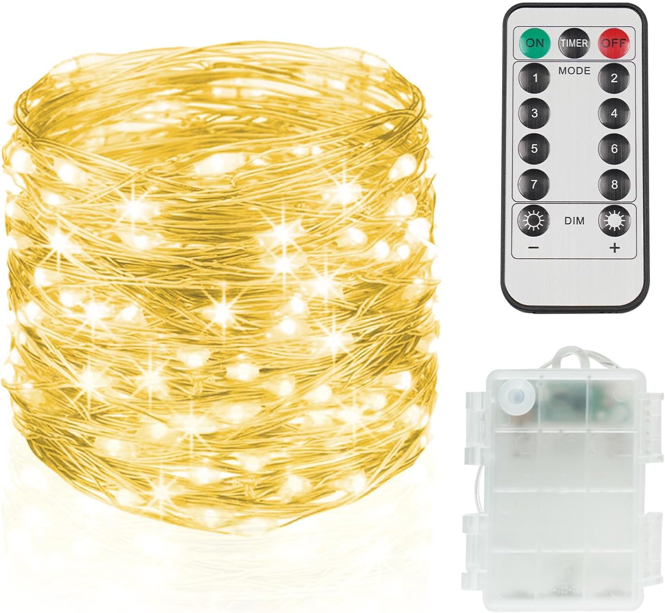 Fairy Lights | 33ft 100 LED. INDOOR/OUTDOOR Use. Includes remote