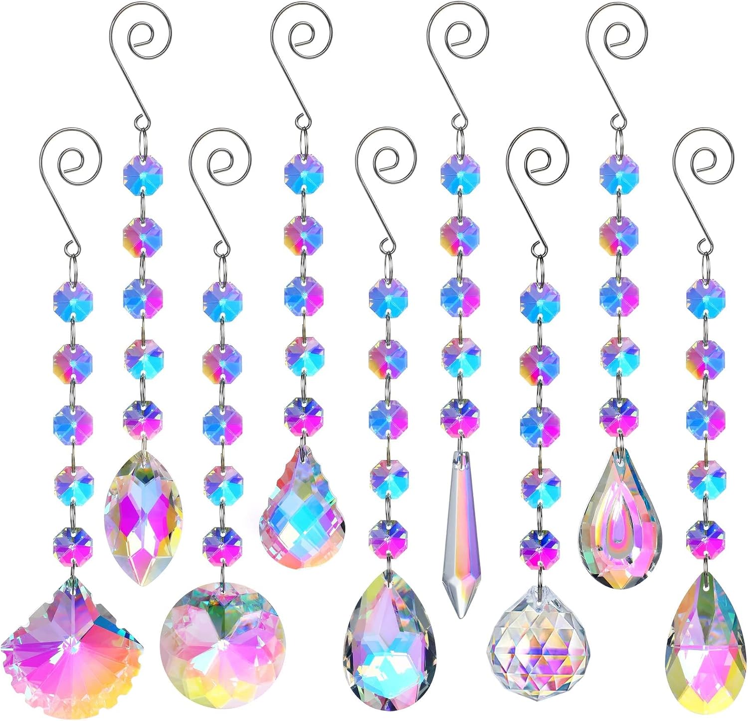 13Inch Crystal Leaf Suncatcher for Window Hanging Rainbow Maker Sun Catcher | Glass Wind Chimes Styles Crystal Prisms Sun Catcher 