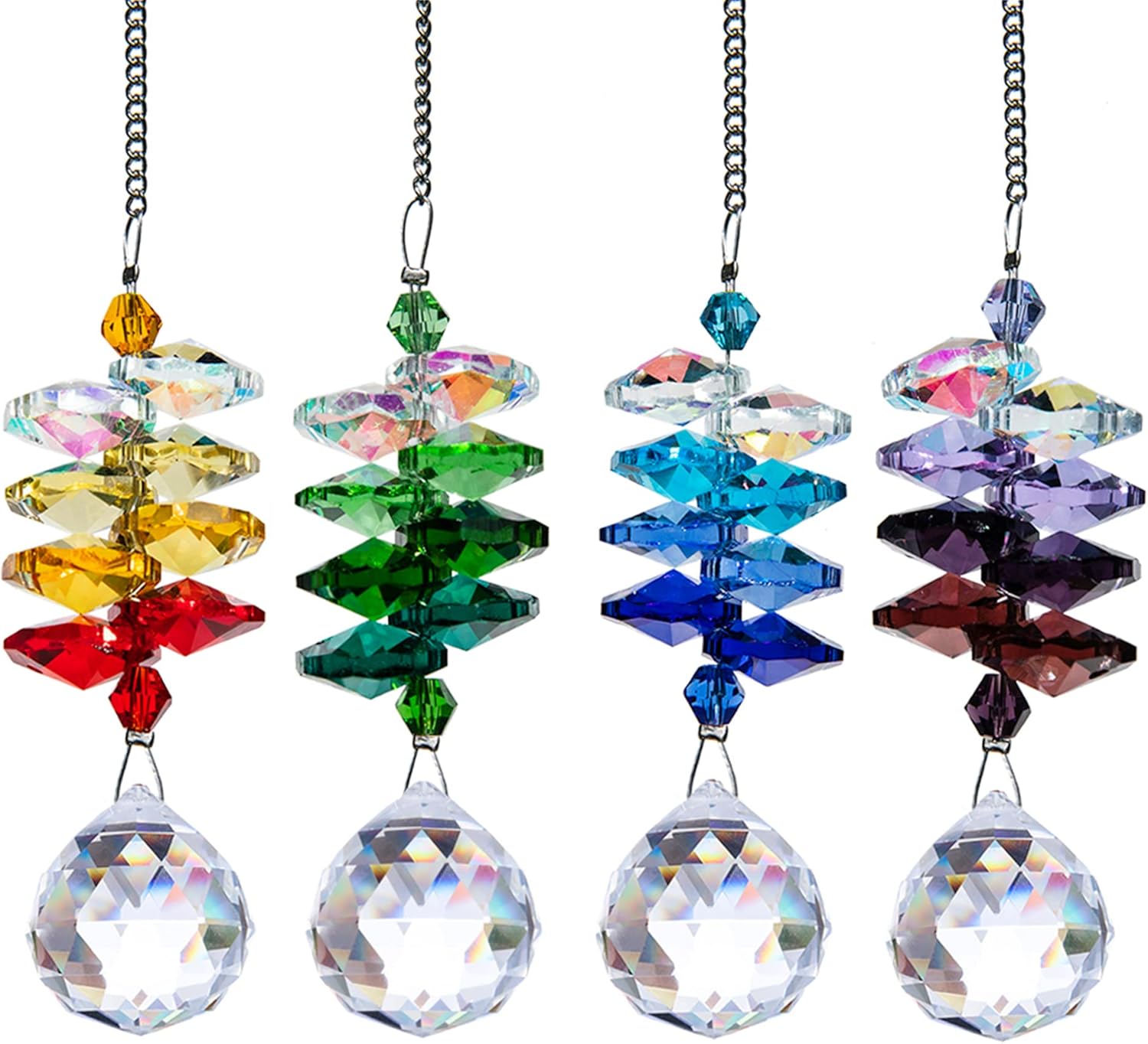 13Inch Crystal Leaf Suncatcher for Window Hanging Rainbow Maker Sun Catcher | Glass Wind Chimes Styles Crystal Prisms Sun Catcher 