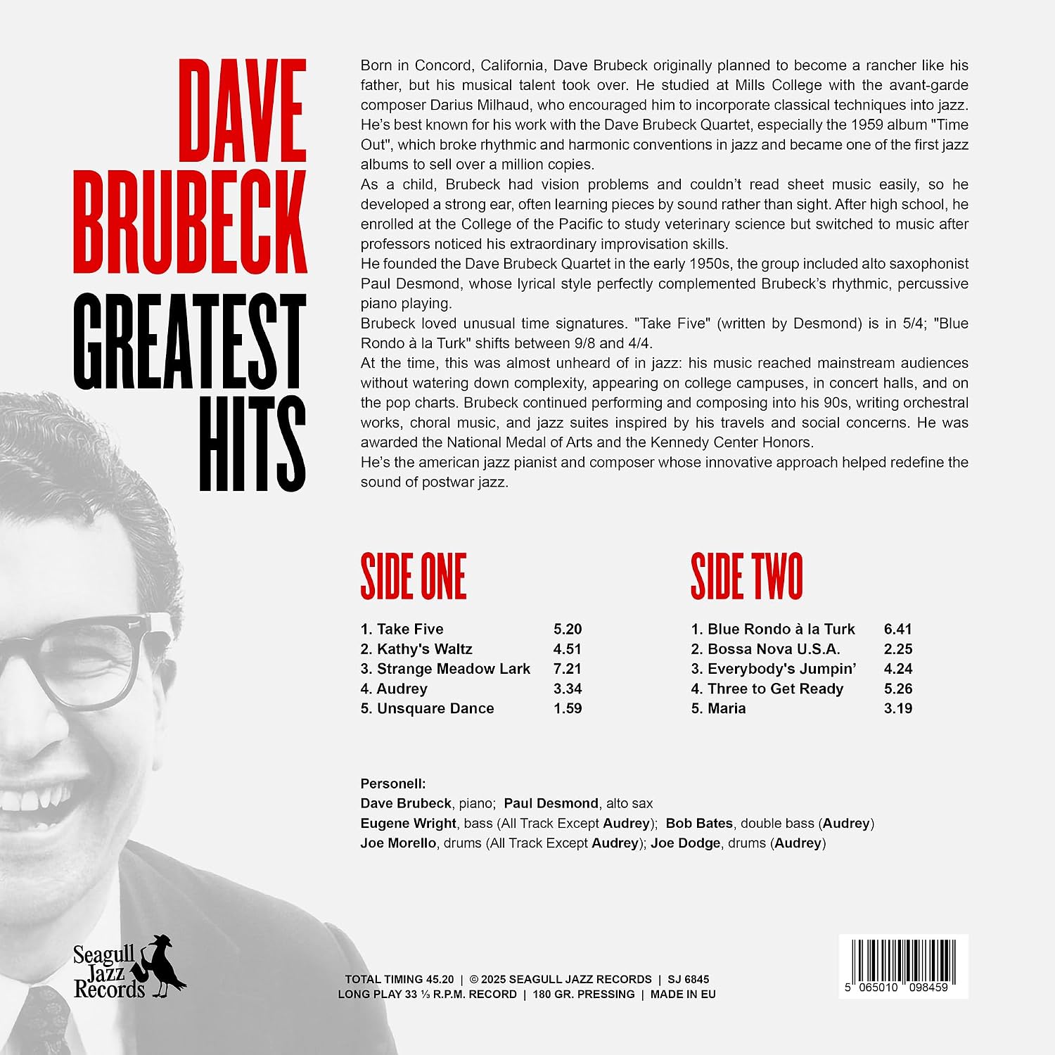 Dave Brubeck Greatest Hits - Limited Color Edition