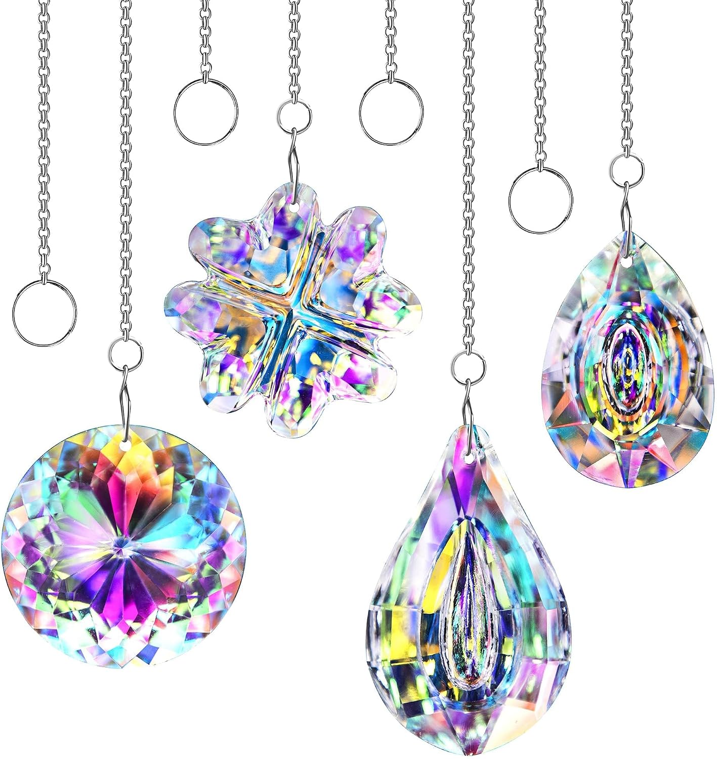 13Inch Crystal Leaf Suncatcher for Window Hanging Rainbow Maker Sun Catcher | Glass Wind Chimes Styles Crystal Prisms Sun Catcher 