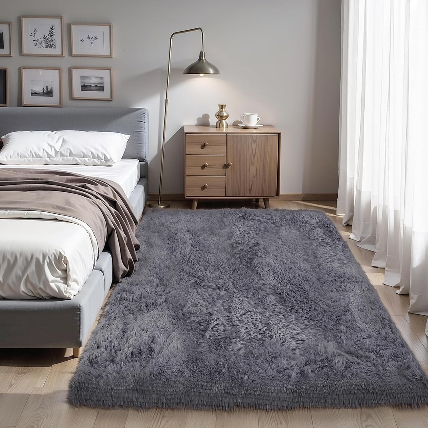 Pink Fluffy 4X6 Area Rugs for Bedroom Girls, Plush Washable Carpet | Area Rug for Kids Room, Nursery, Dorm Room, Non Slip Shaggy Floor Carpet