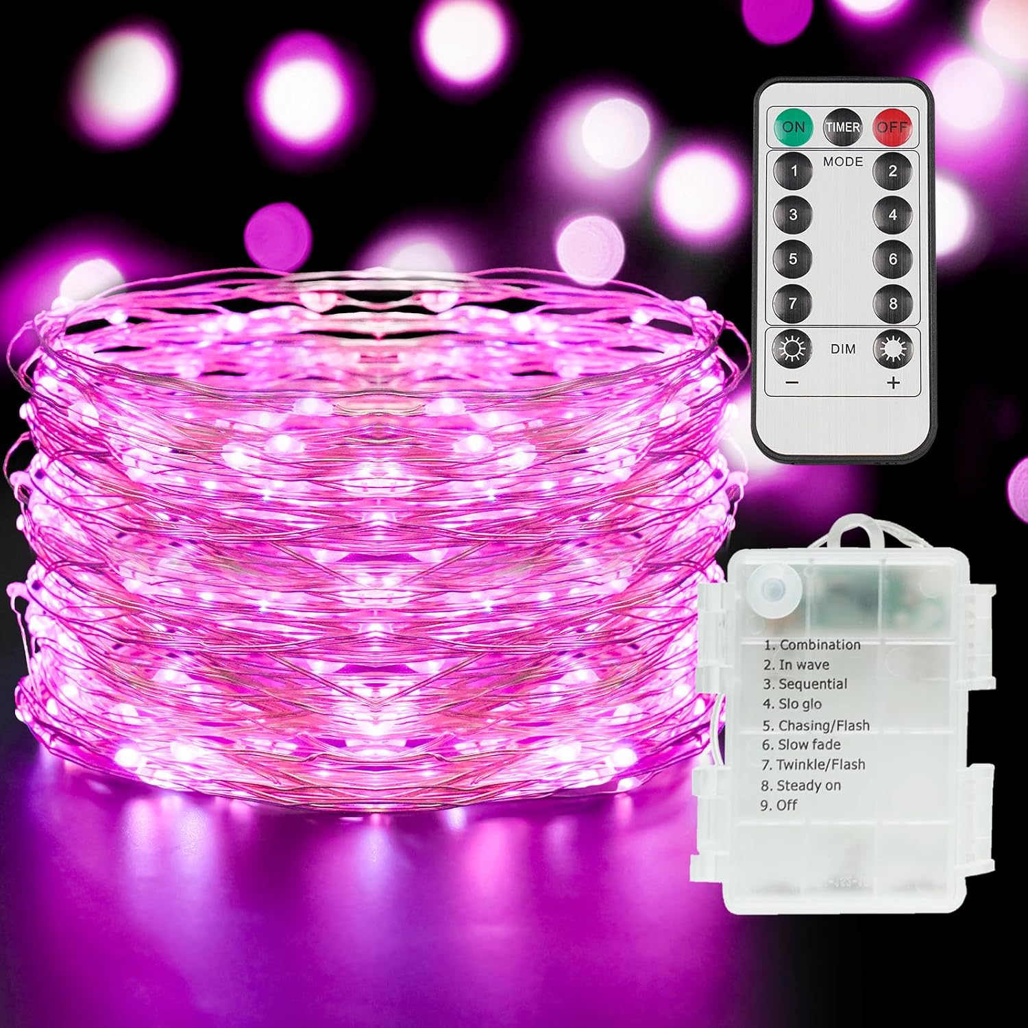 Fairy Lights | 33ft 100 LED. INDOOR/OUTDOOR Use. Includes remote