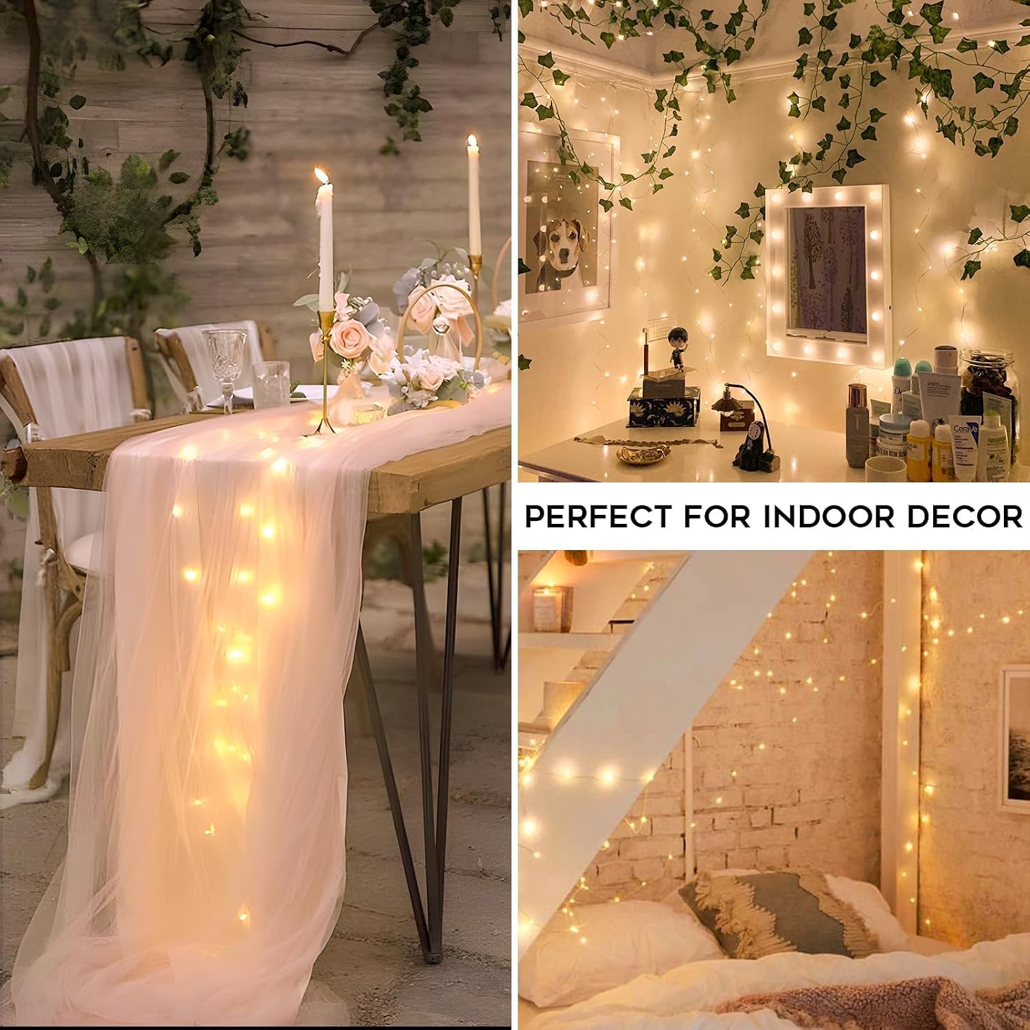 Fairy Lights | 33ft 100 LED. INDOOR/OUTDOOR Use. Includes remote